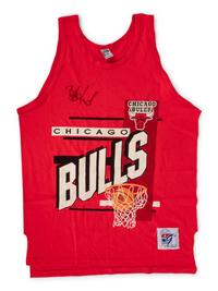 A Group of Assorted Chicago Bulls Signed Autograph Vintage Shirts (Beckett Authentication Services BAS Certified),