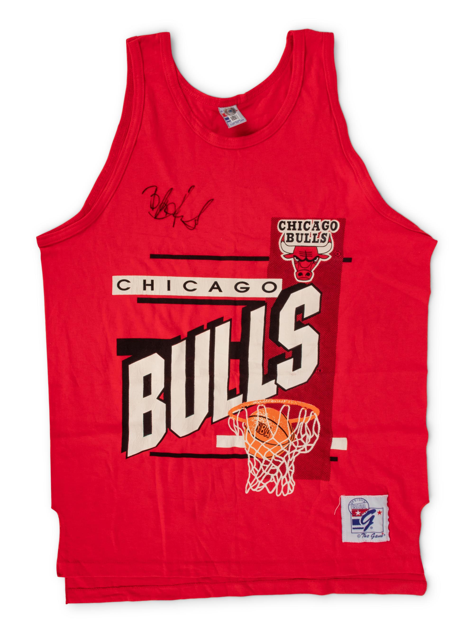 A Group of Assorted Chicago Bulls Signed Autograph Vintage Shirts (Beckett Authentication Services BAS Certified),