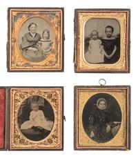 [EARLY PHOTOGRAPHY]. A group of 51 assorted ambrotype and tintype portraits of men, women, and children.