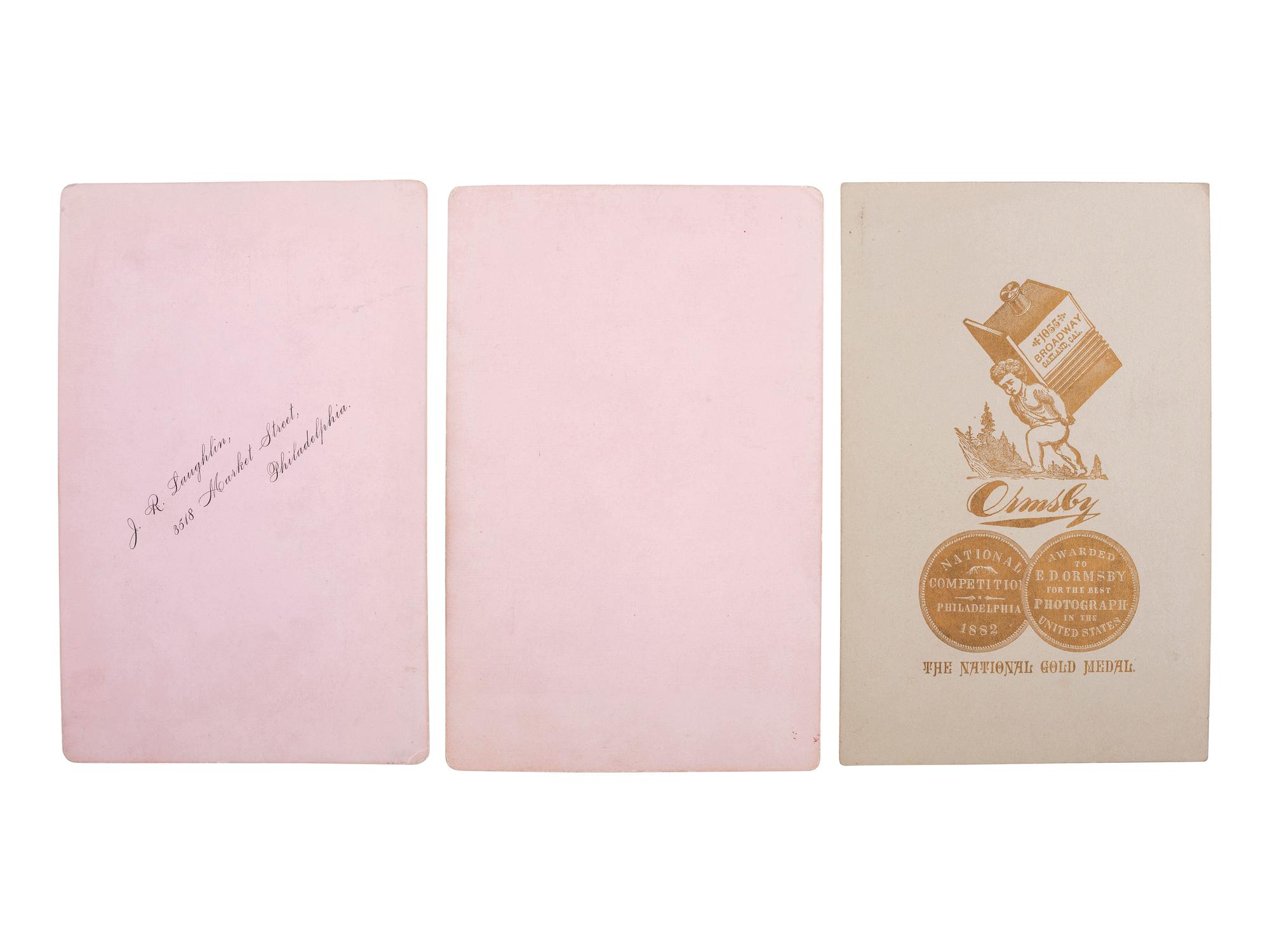 [WILD WEST SHOWS]. CRAWFORD, John. W. "Captain Jack" (1847-1917). A group of 3 scarce cabinet cards of Captain Jack Crawford and family, comprising: