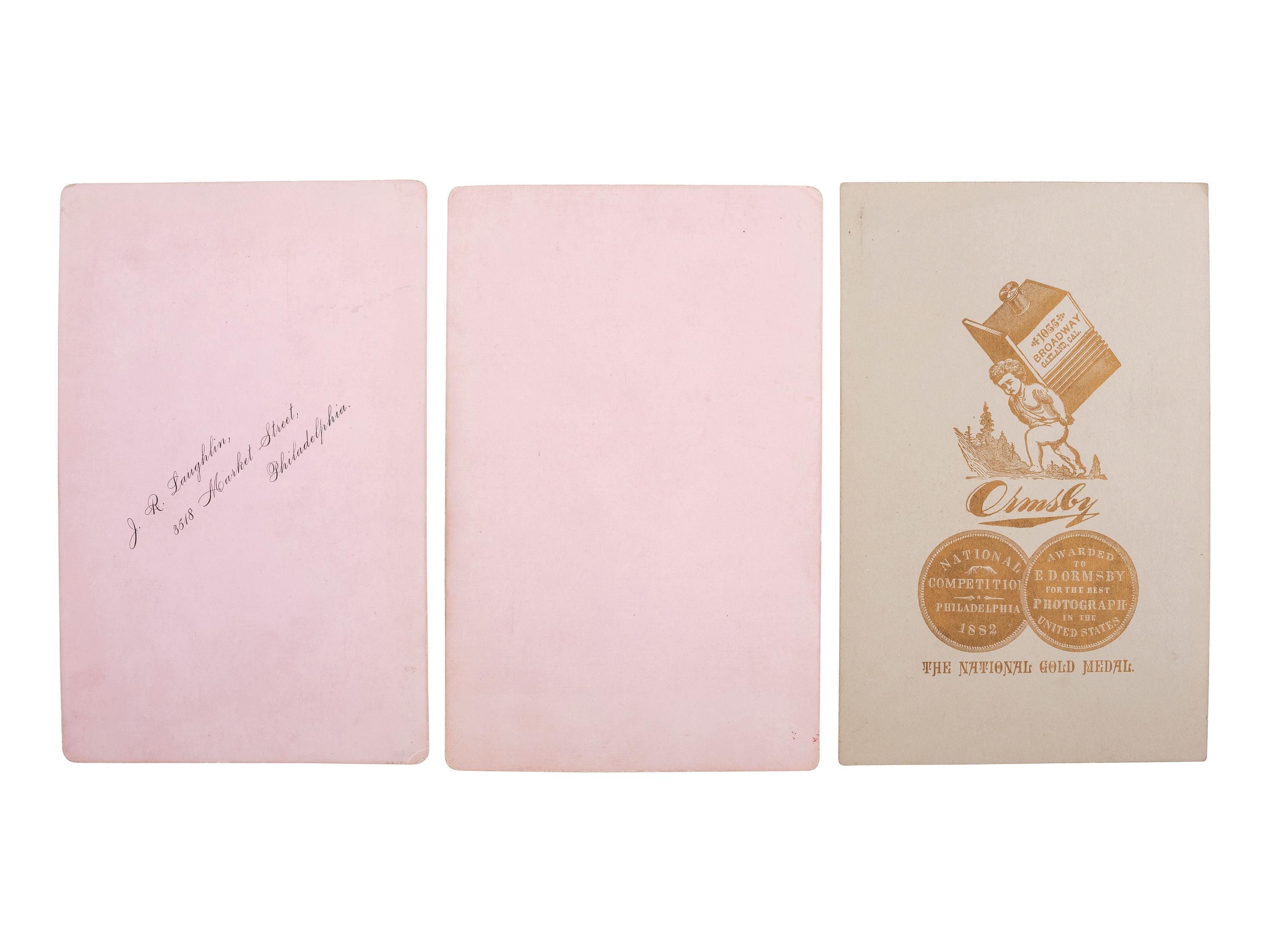 [WILD WEST SHOWS]. CRAWFORD, John. W. "Captain Jack" (1847-1917). A group of 3 scarce cabinet cards of Captain Jack Crawford and family, comprising: