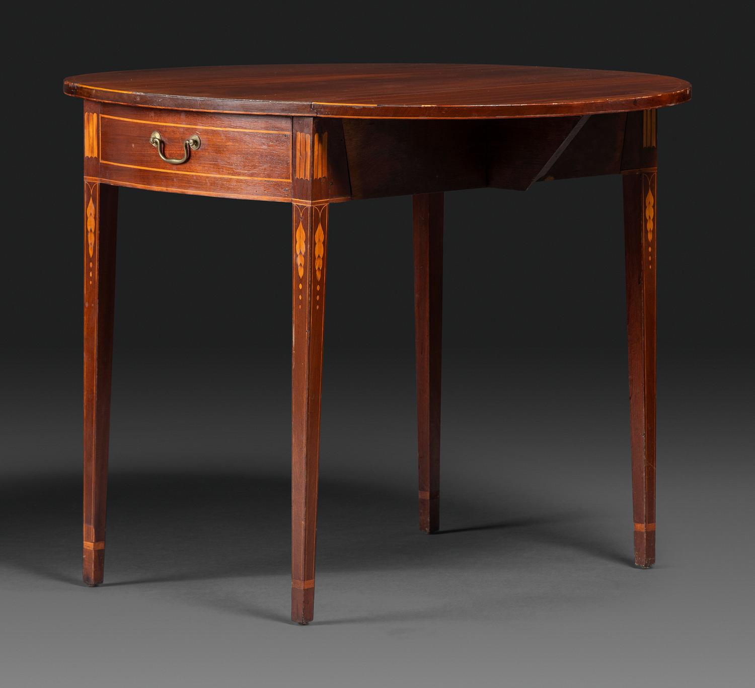 A Federal Inlaid Mahogany Drop Leaf Table