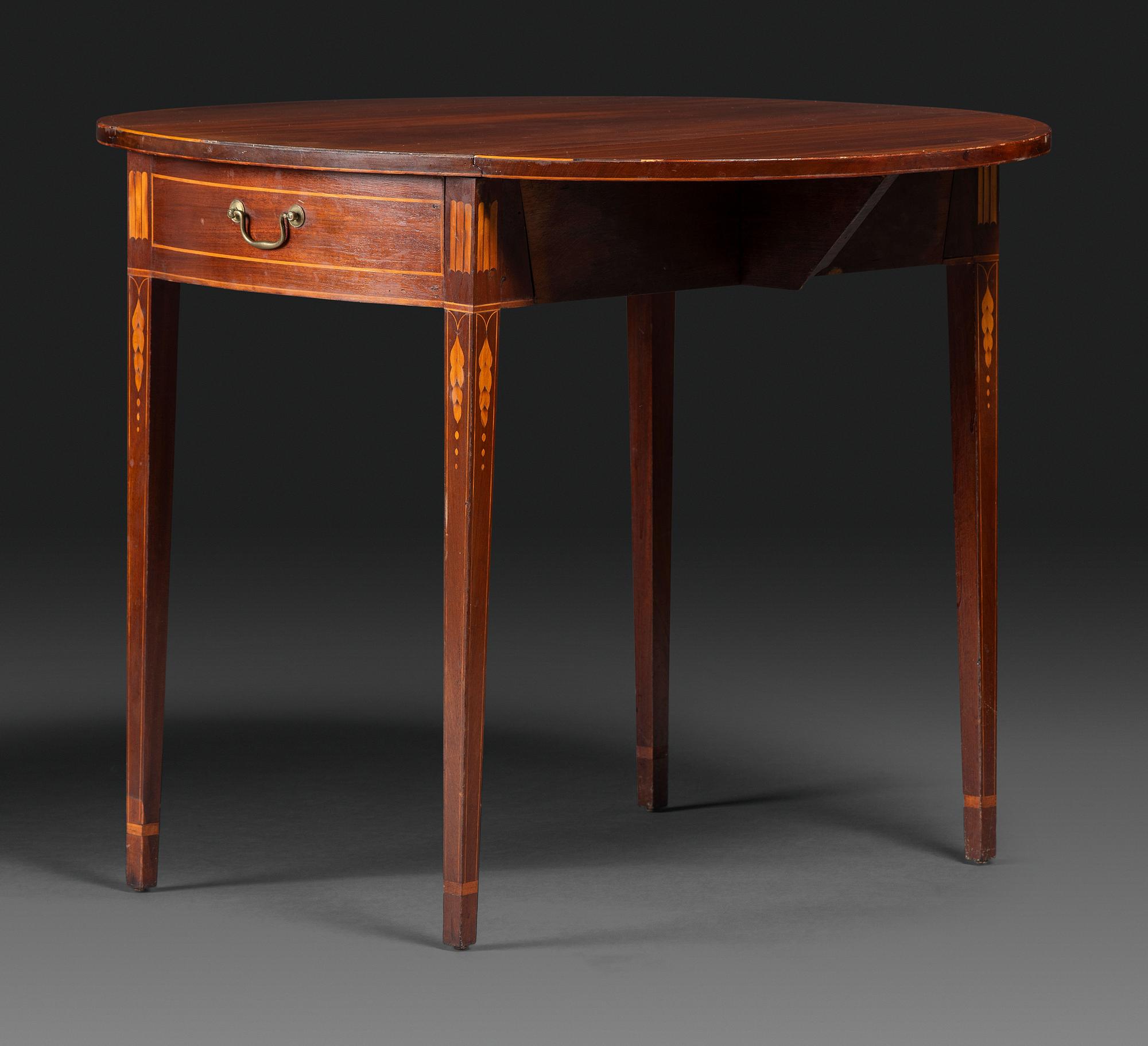 A Federal Inlaid Mahogany Drop Leaf Table