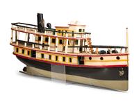 A Carved and Painted Wood Steamboat Model