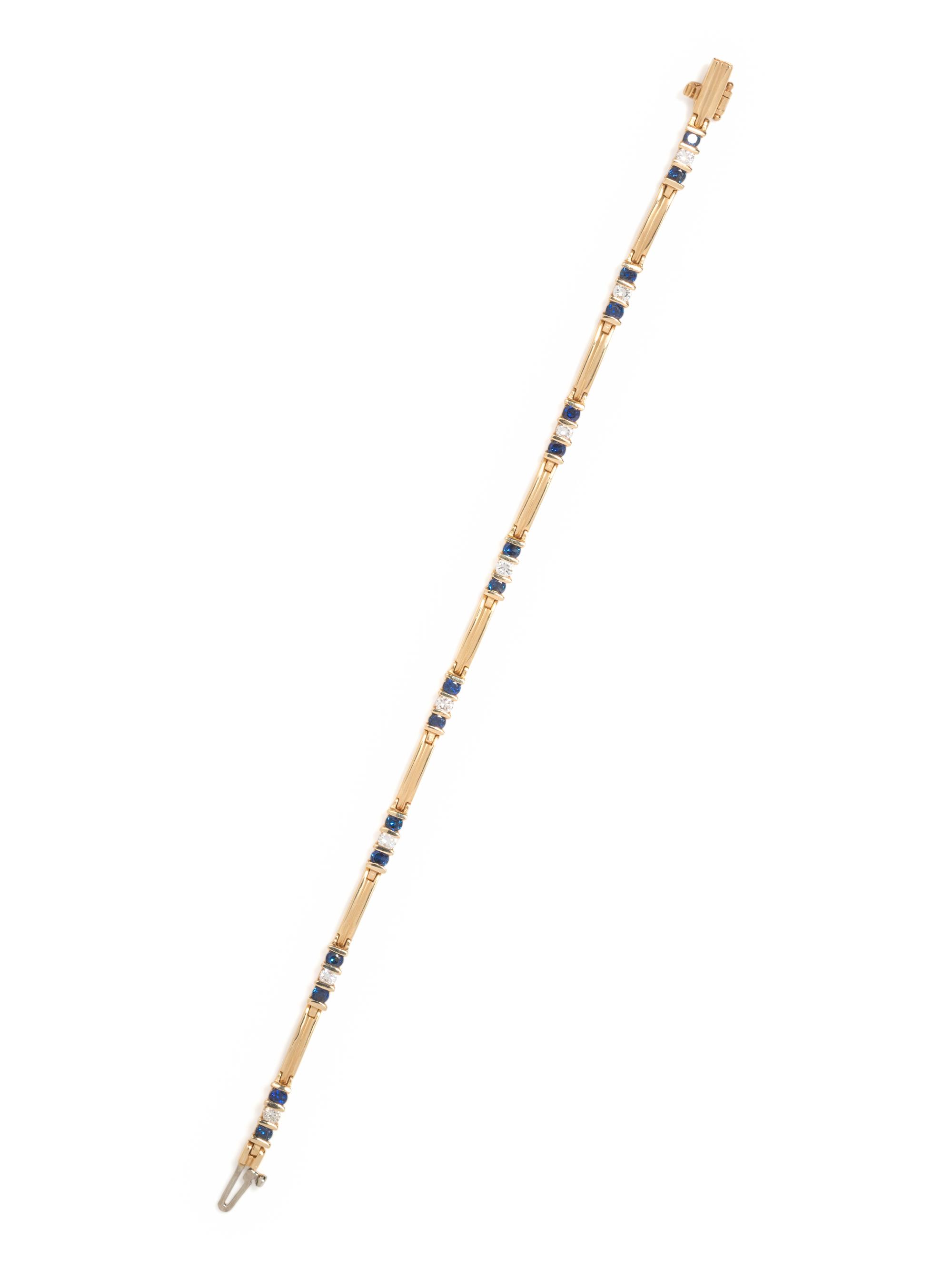 YELLOW GOLD, SAPPHIRE AND DIAMOND BRACELET
