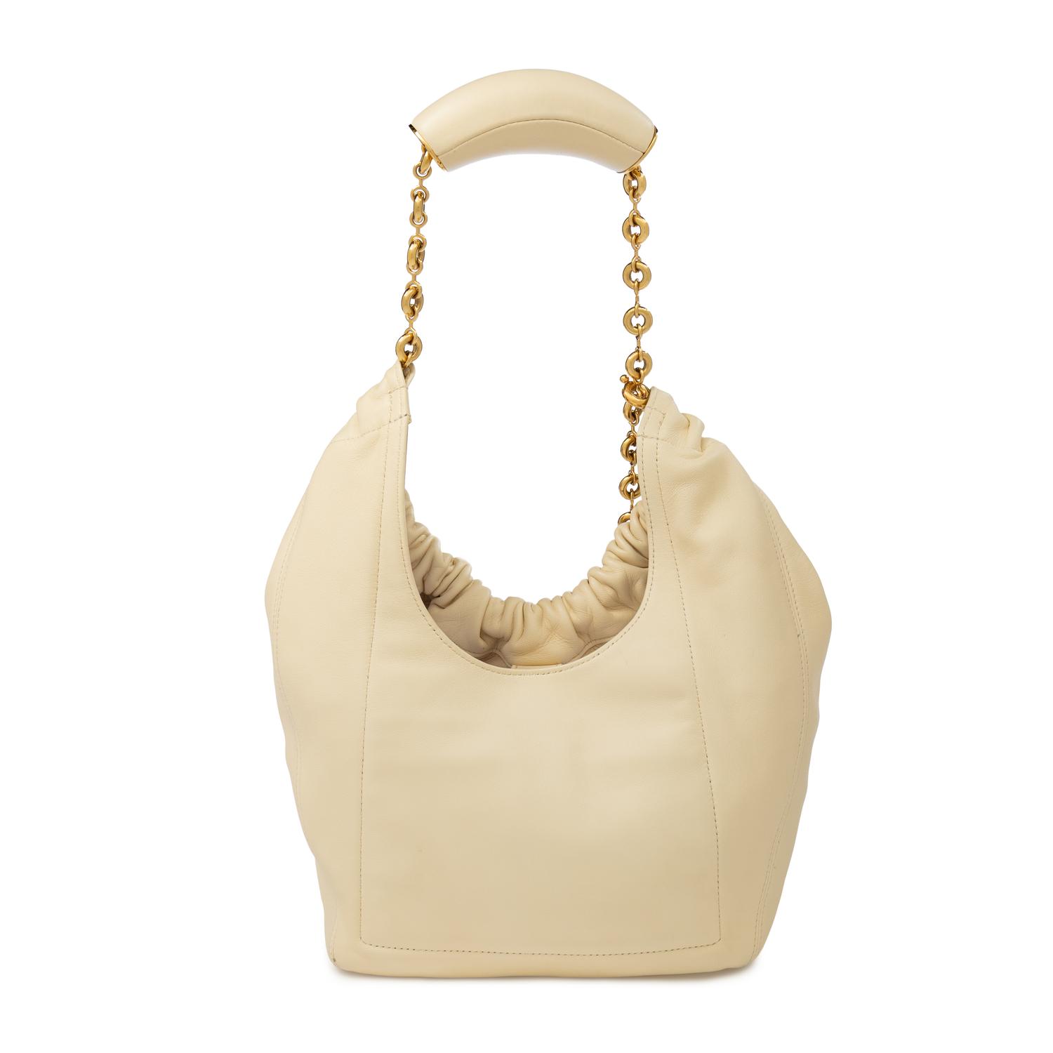 LOEWE, SQUEEZE BAG IN CREAM LEATHER