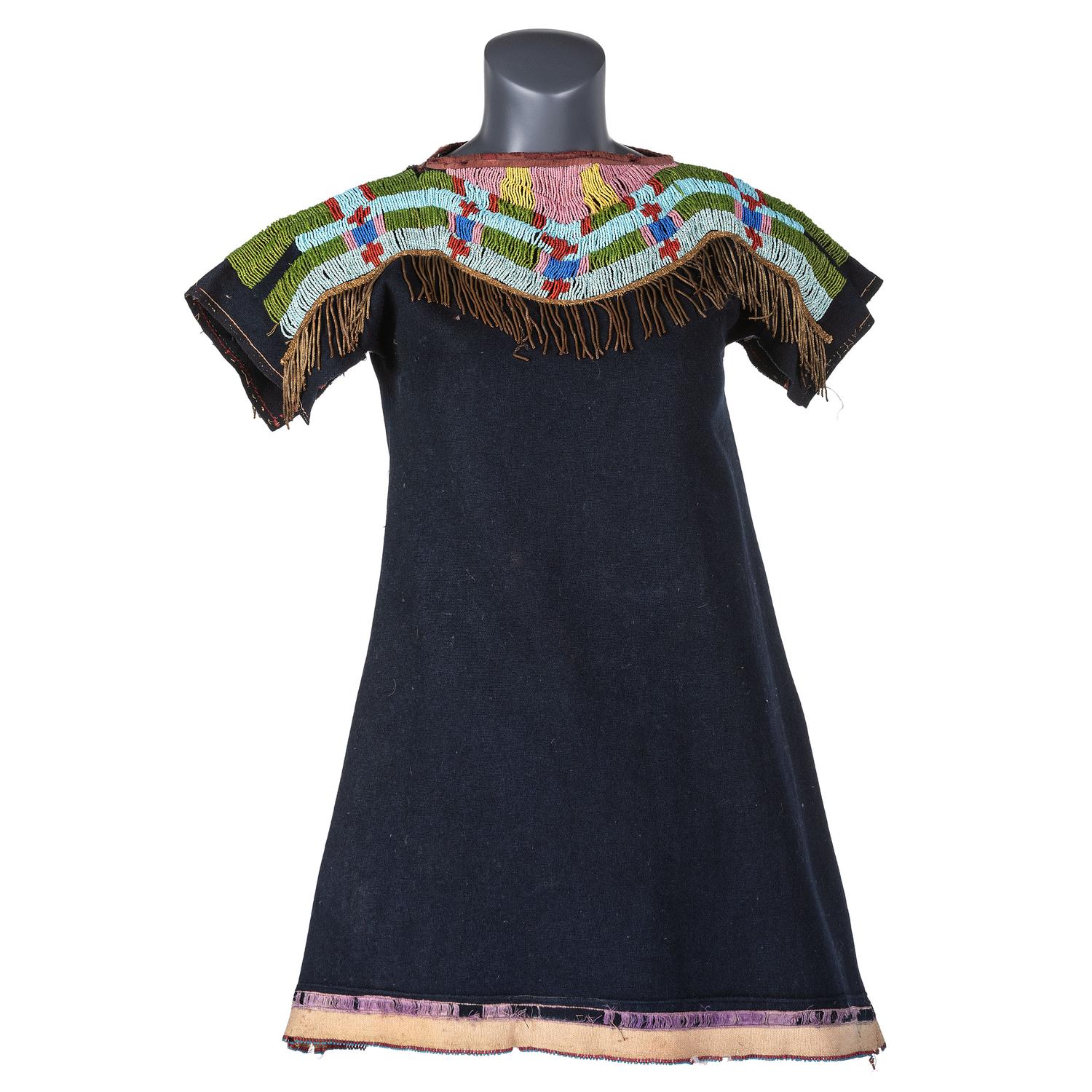 Northern Plains Child's Beaded Trade Wool Dress