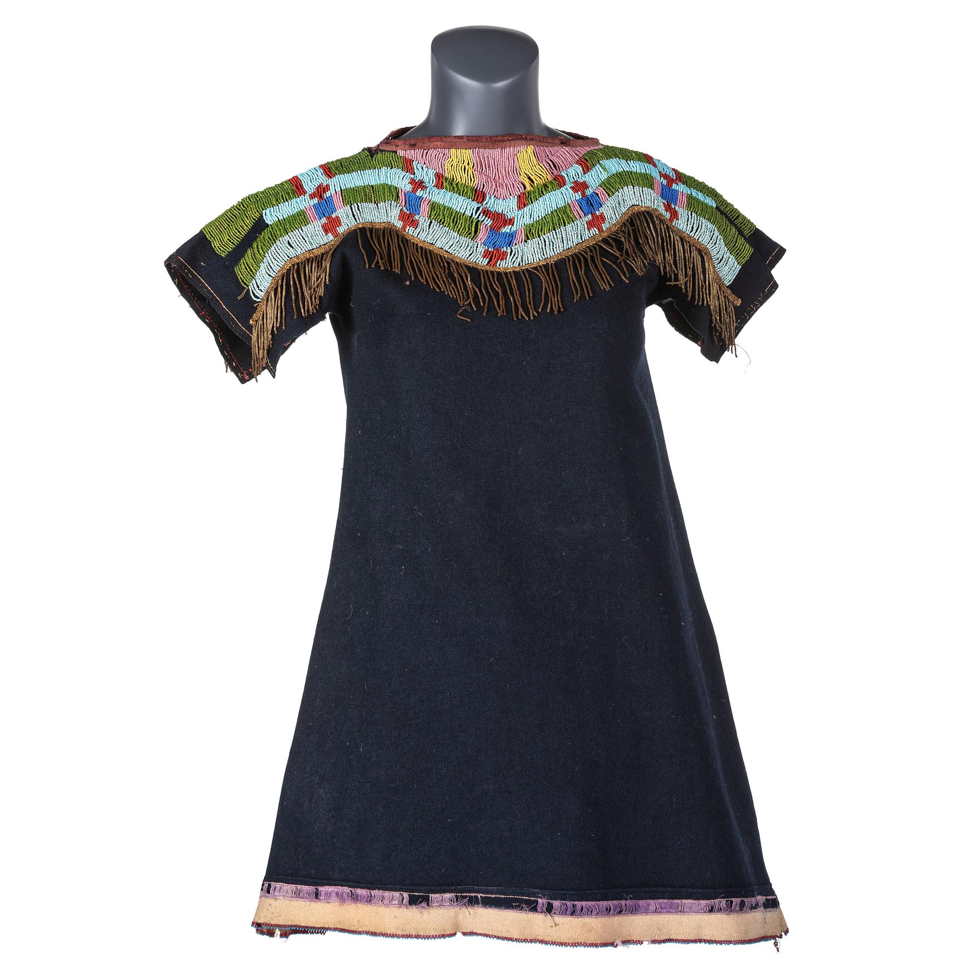 Northern Plains Child's Beaded Trade Wool Dress