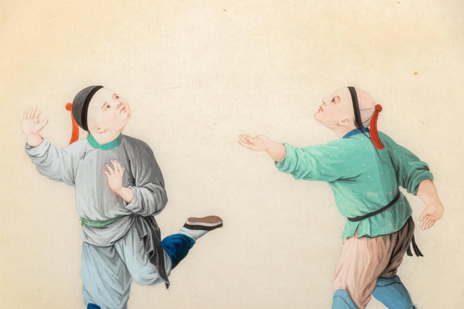 A Group of Six Chinese Export Pith Paintings