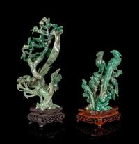 Two Chinese Hardstone Carvings of Birds