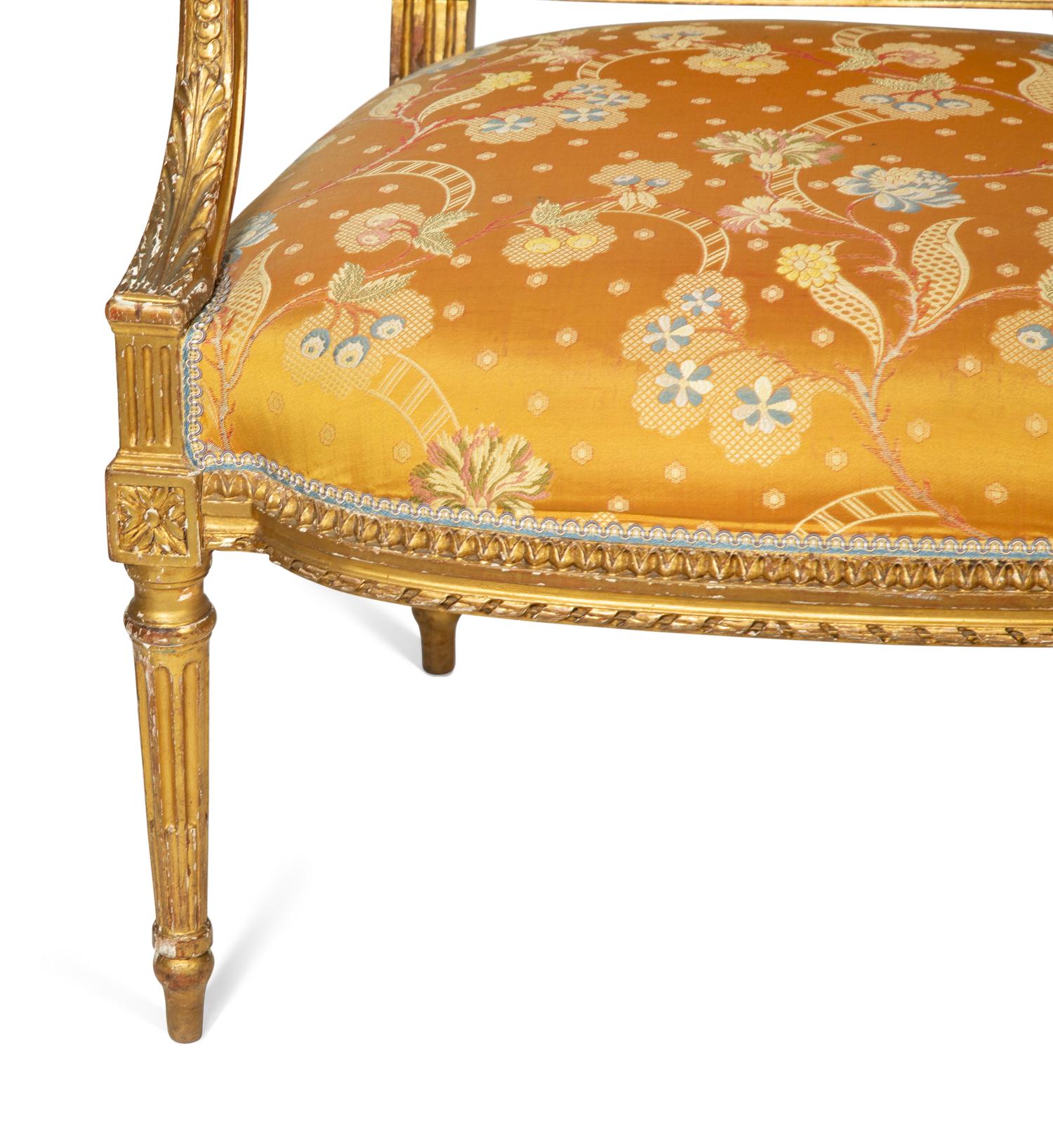 A Louis XVI Giltwood Six-Piece Salon Suite