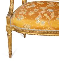 A Louis XVI Giltwood Six-Piece Salon Suite