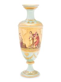 A Vienna Porcelain Iridescent Ground Cabinet Vase