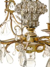 A Pair of French Gilt Bronze and Glass-Beaded Twelve-Light Chandeliers