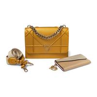 CHRISTIAN DIOR, METALLIC DIORAMA FLAP BAG & WALLET