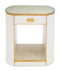 A Platt Collection Capiz Shell and Brass Side Table