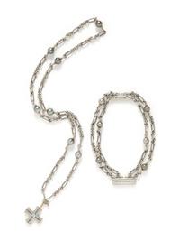 DAVID YURMAN, YELLOW GOLD, SILVER, AND CULTURED TAHITIAN PEARL BRACELET AND NECKLACE