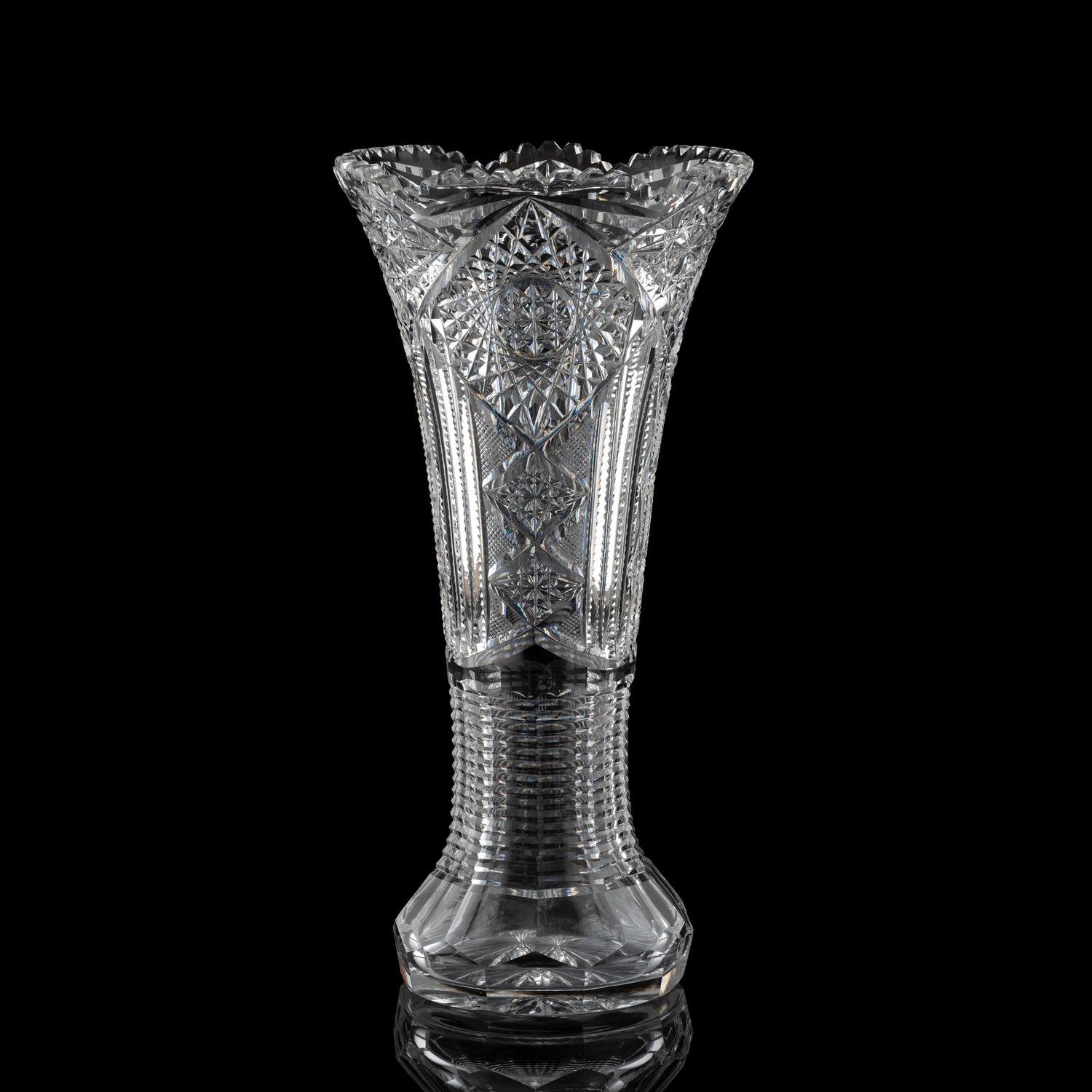 A Brilliant-Period Cut Glass Trumpet Vase