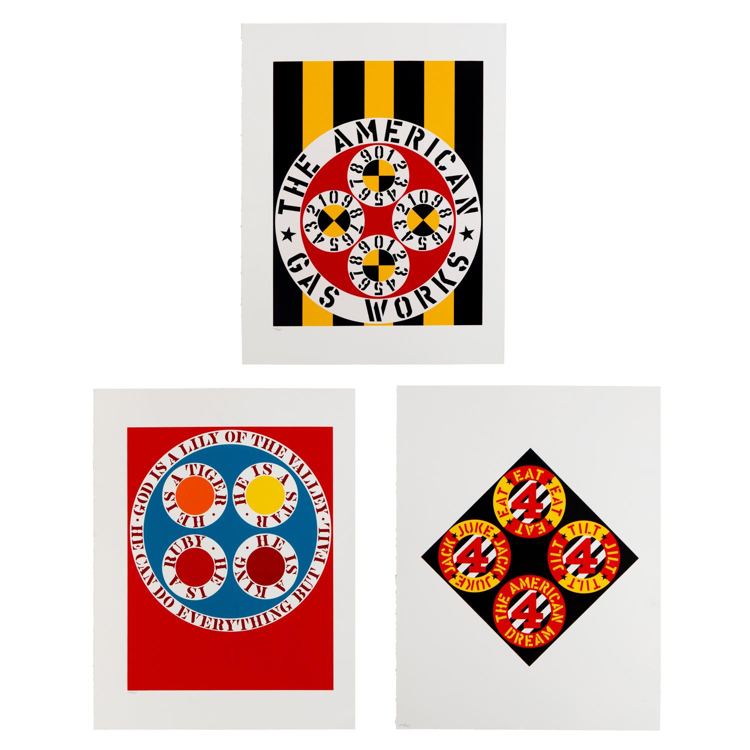 Robert Indiana (American, 1928-2018) — Three prints from The American Dream, 1997