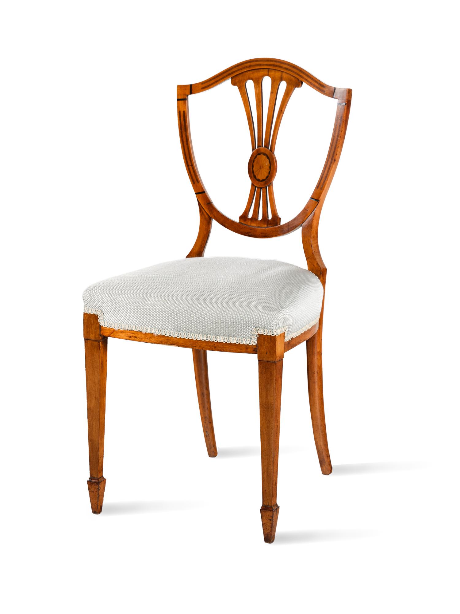 An Edwardian Marquetry Desk and Associated Side Chair