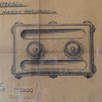 A Framed Rendering by Jose Thenee 26.5" W x 1" D x 39" H — Argentina, Circa 1920