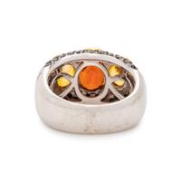 GEMSTONE AND BLACK DIAMOND RING