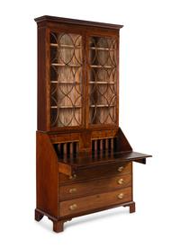 A George III Mahogany Bureau Bookcase