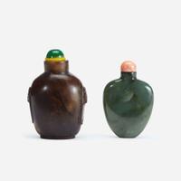 Two Chinese jade snuff bottles