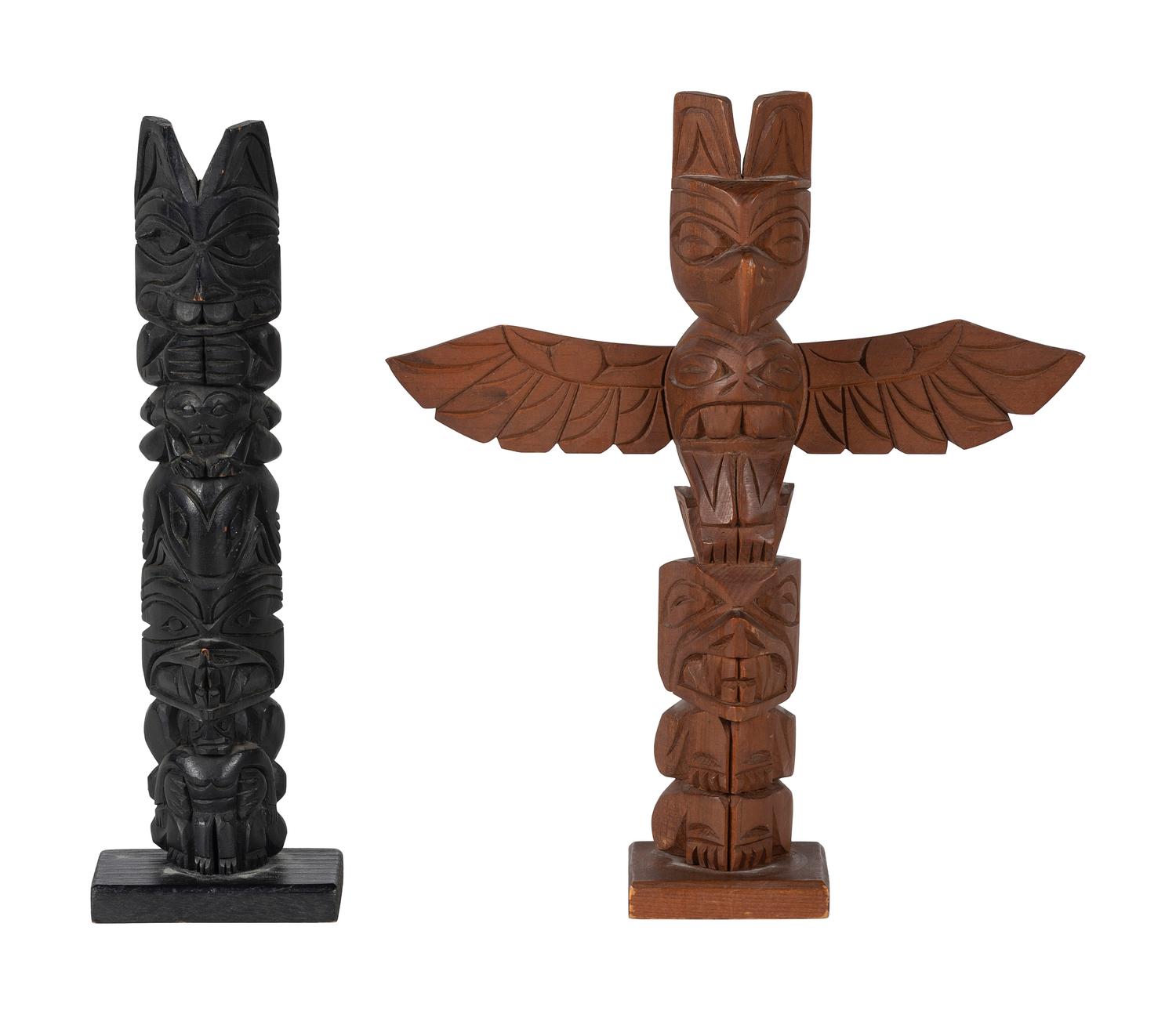 Northwest Coast Carved Model Totems