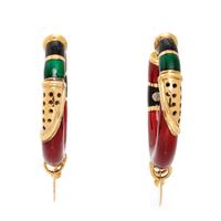 LA NOUVELLE BAGUE, YELLOW GOLD AND ENAMEL EARRINGS