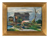 The Old Boat House (The Artist and His Wife) , c. 1935