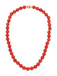 CORAL BEAD NECKLACE