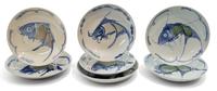 Seven Chinese Blue and White Decorated Plates Diameter 8 1/2 inches. — 19TH/20TH CENTURY
