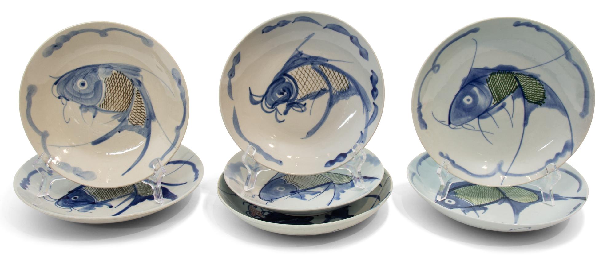 Seven Chinese Blue and White Decorated Plates Diameter 8 1/2 inches. — 19TH/20TH CENTURY