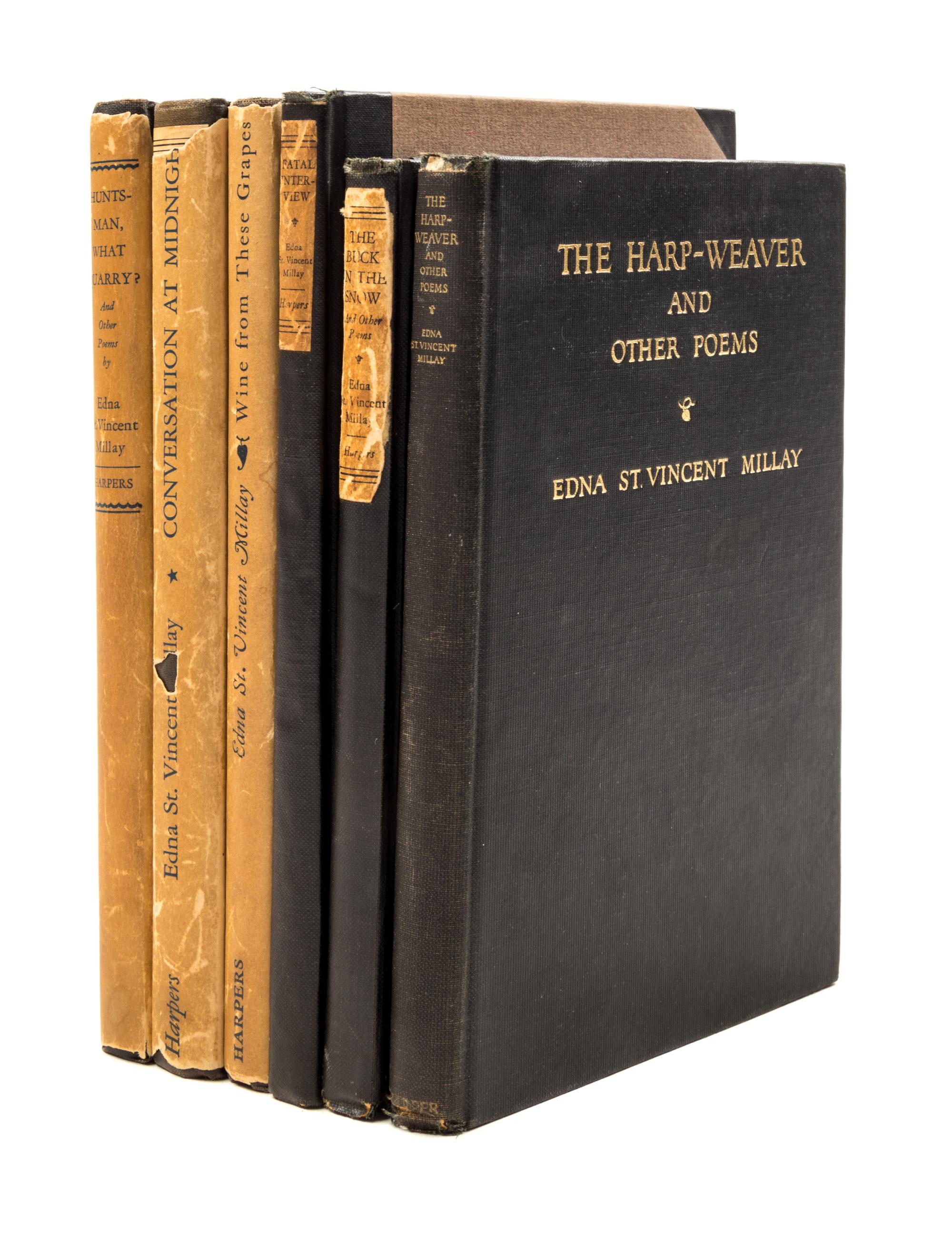 MILLAY, EDNA ST VINCENT. A group of six first editions.