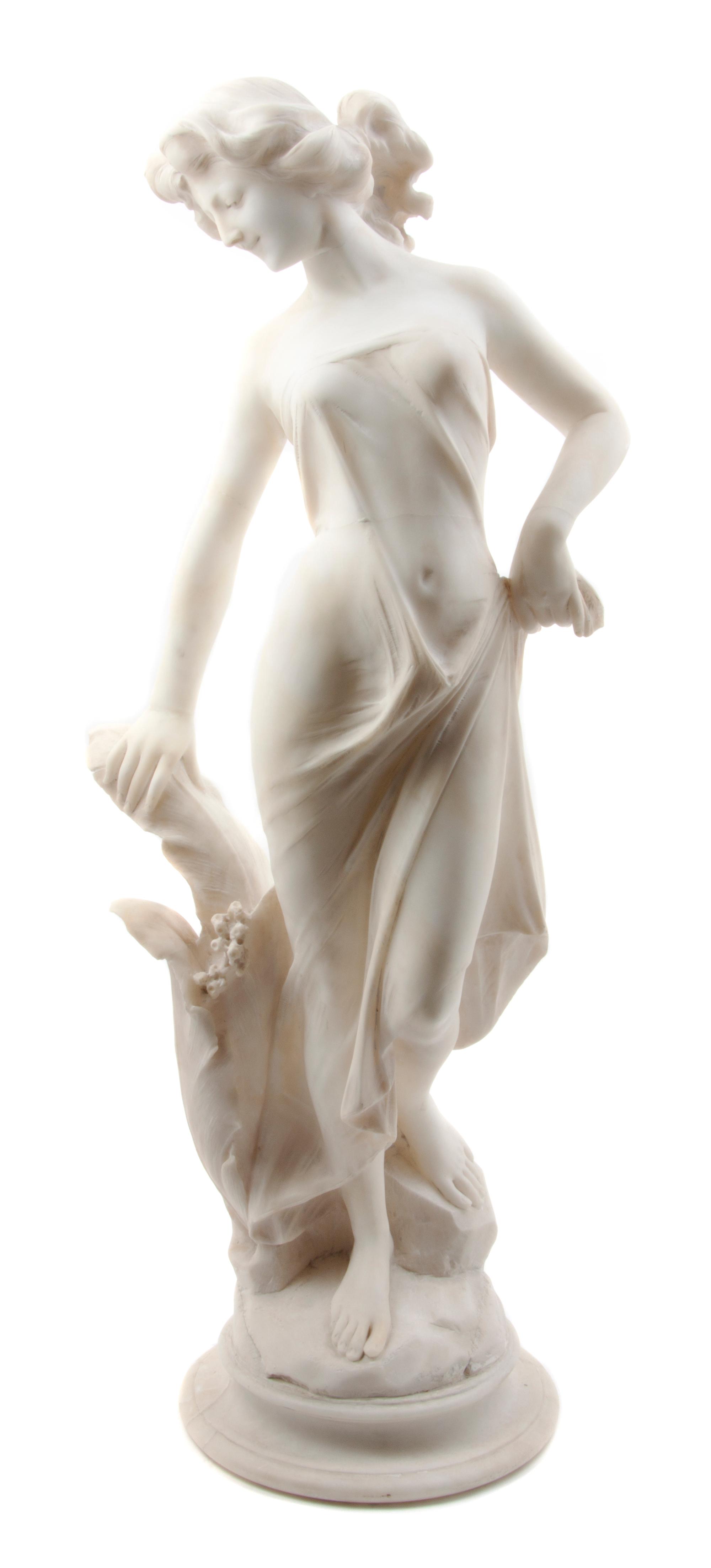 An Italian Carved Alabaster Sculpture, Height 31 inches.