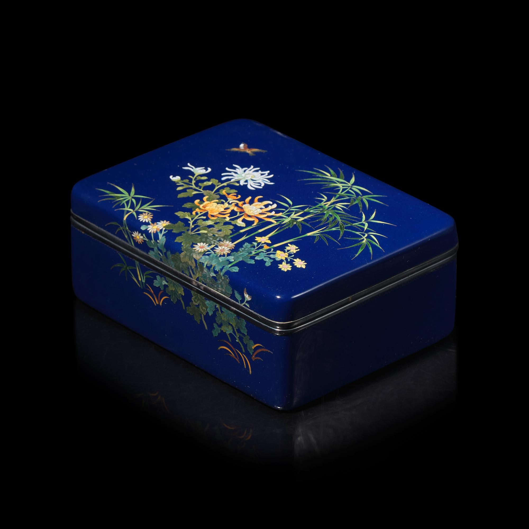 A Finely-Decorated Japanese Cloisonné Box, 20th Century