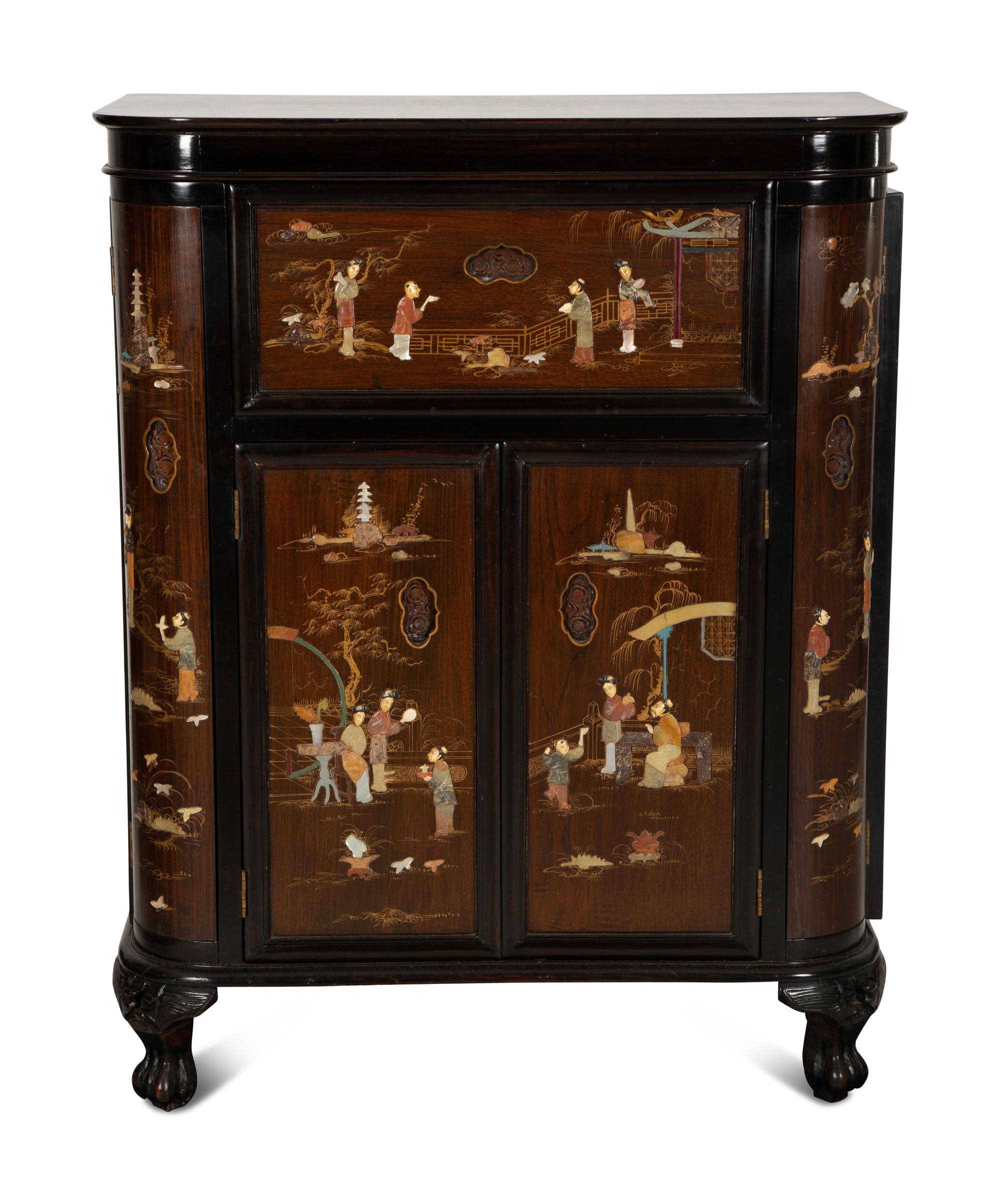 A Chinese Black and Brown Lacquer Bar — 20th Century