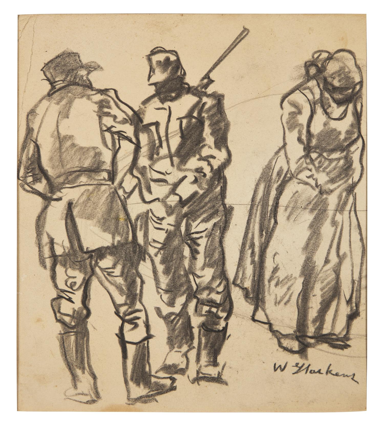 Four Works: Soldier Studies (Three Double-Sided Works) (4)