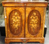 An Italian Marquetry Cabinet. Height 41 x width 40 3/4 x depth 12 1/2 inches.