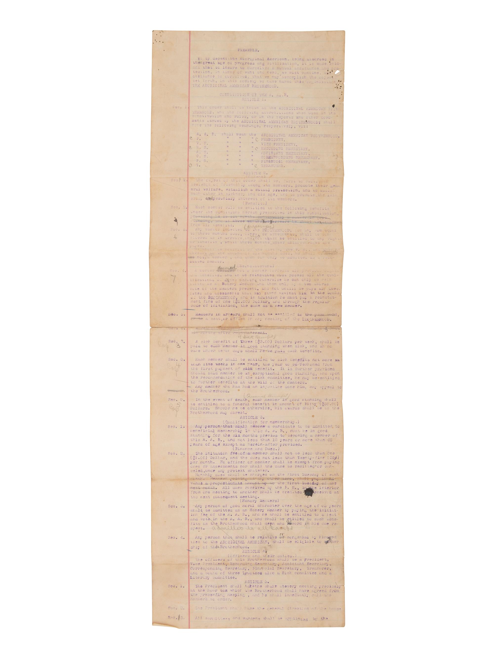 [NATIVE AMERICAN]. ARMSTRONG, Charles D. (1866-1931). Papers of Charles D. Armstrong of the Bad River Band of the Lake Superior Tribe of Chippewa Indians, including letters, documents, maps, and photographs.