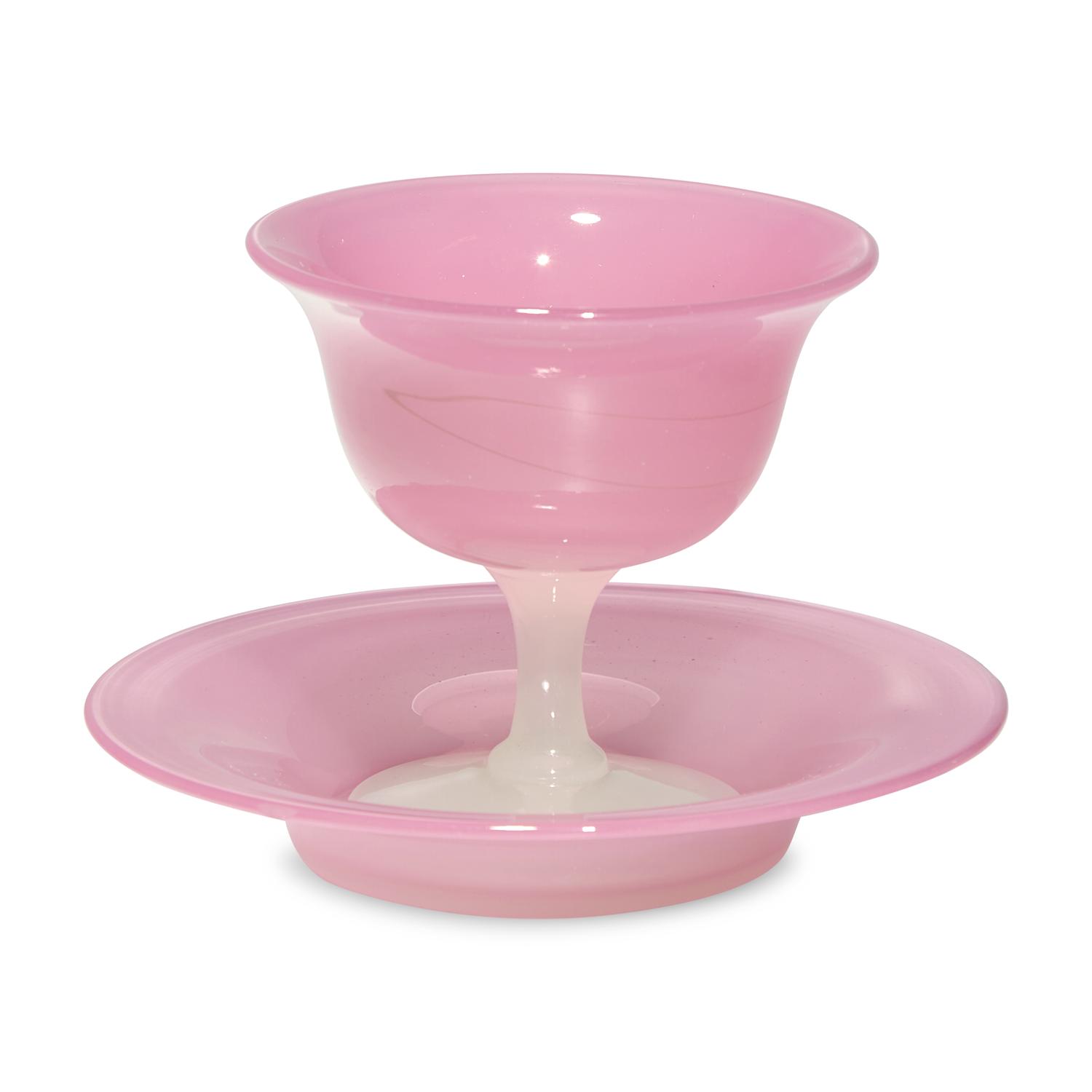 A Steuben Carder Rose Glass Table Service