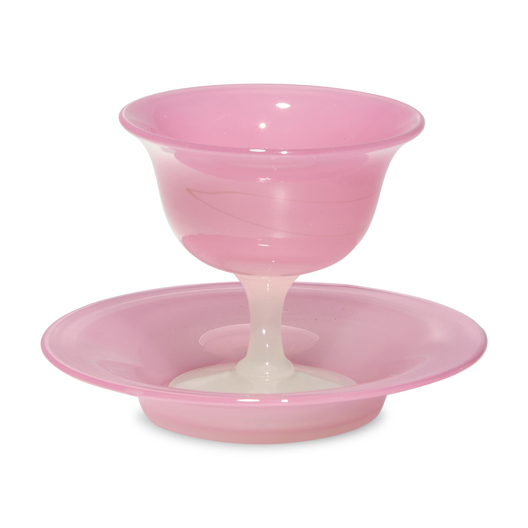 A Steuben Carder Rose Glass Table Service