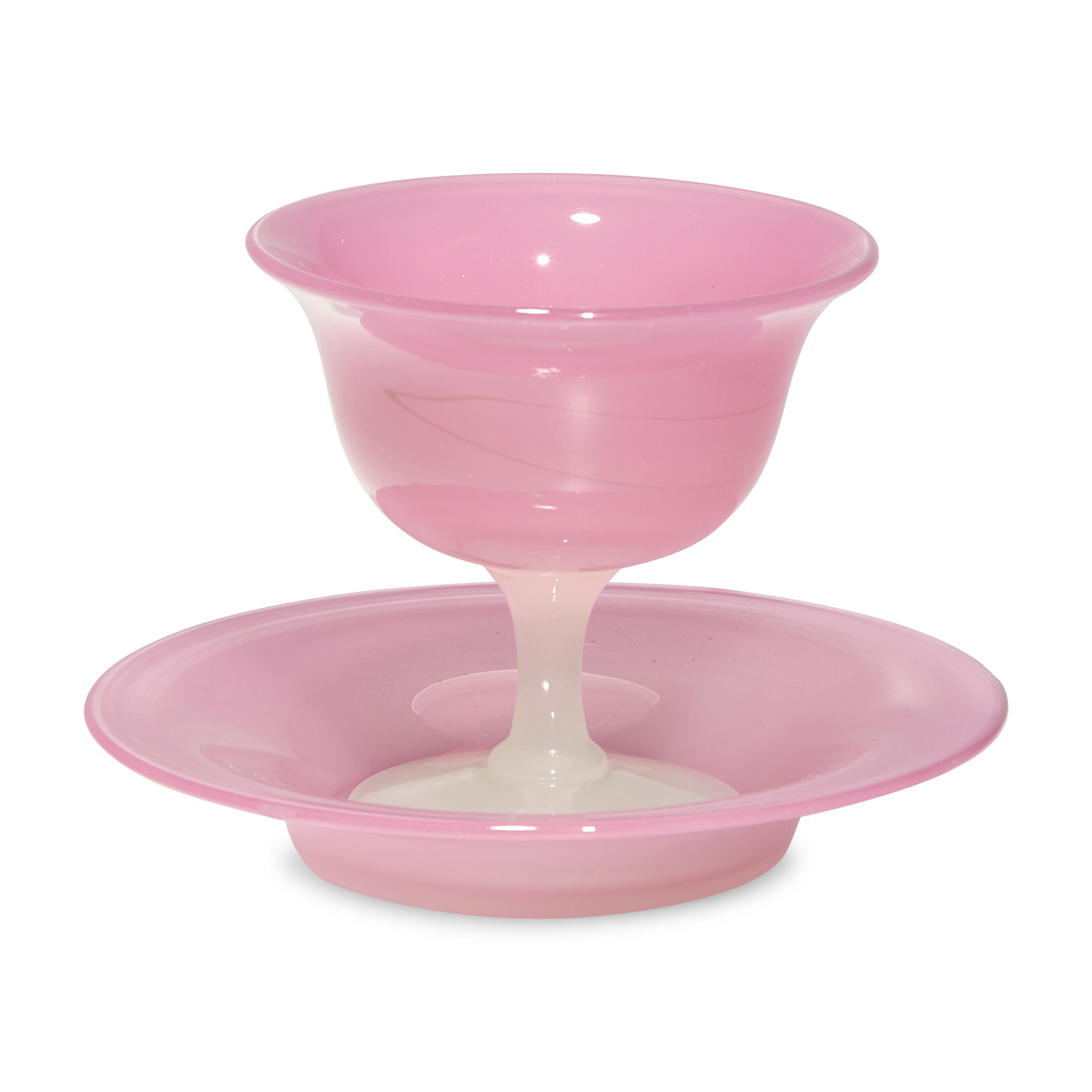 A Steuben Carder Rose Glass Table Service