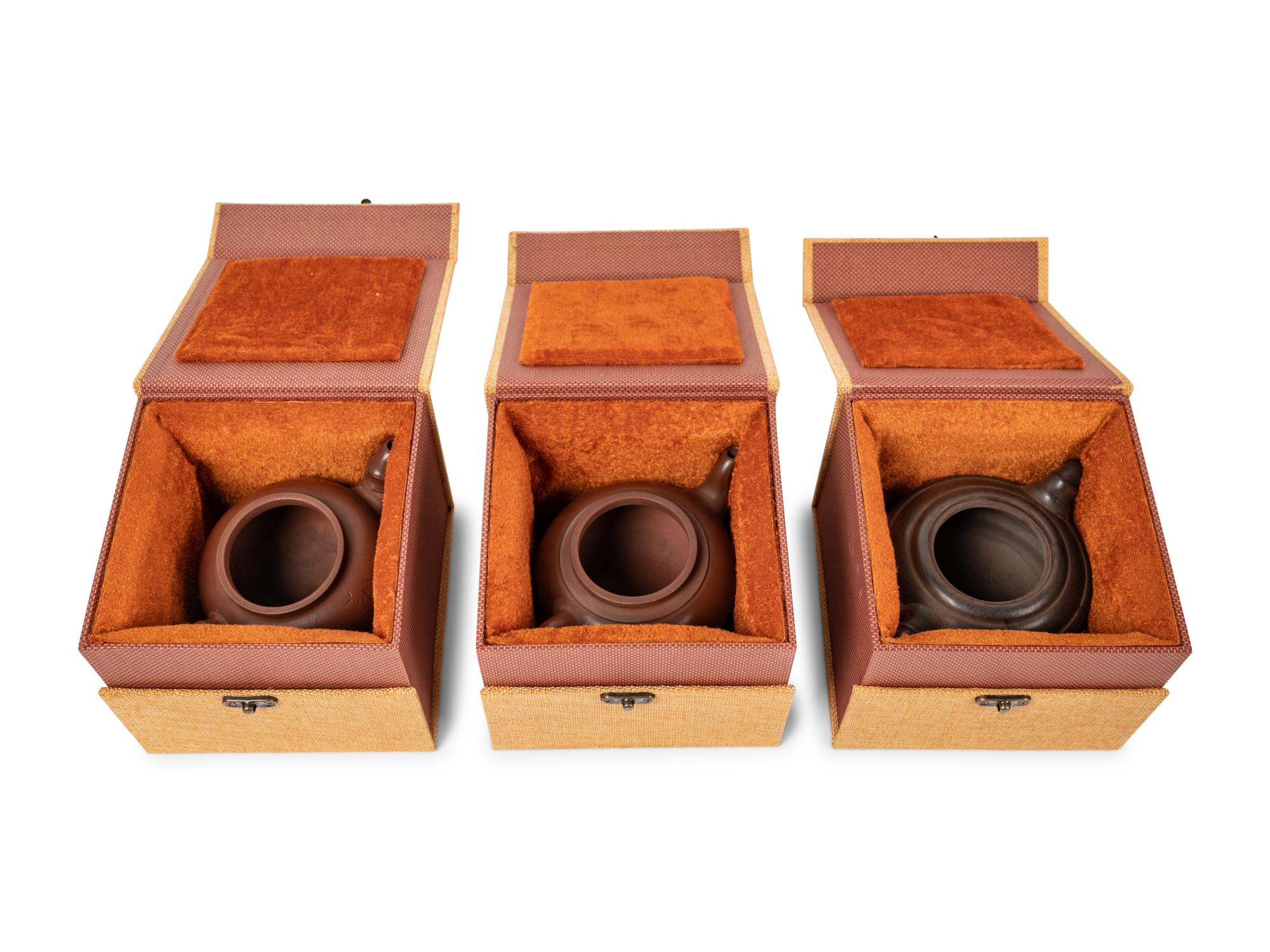 Three Chinese Zisha Teapots