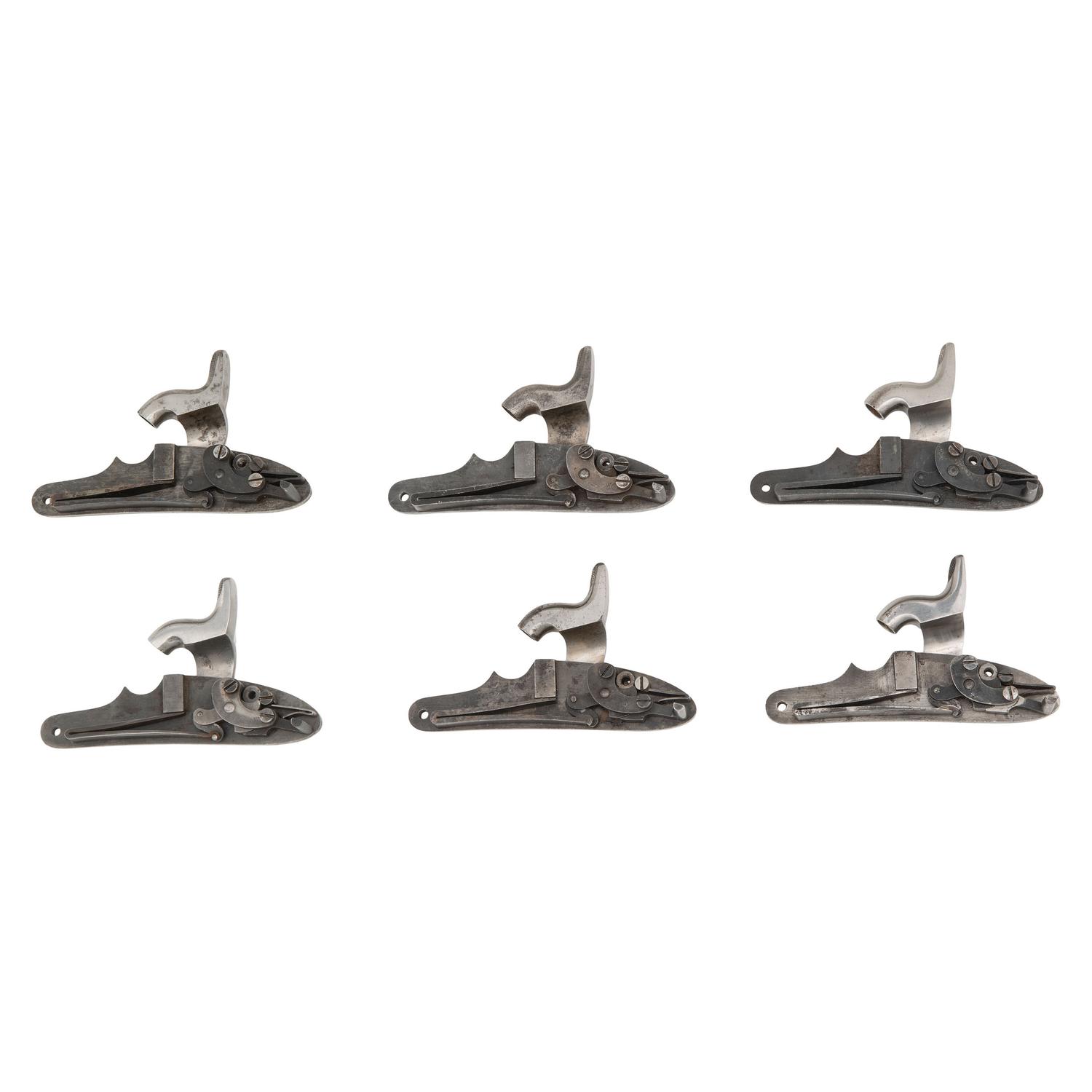 Six US Special Model 1861 Rifle Musket Locks: (1) Colt, (2) LG&Y & (3) Amoskeag,