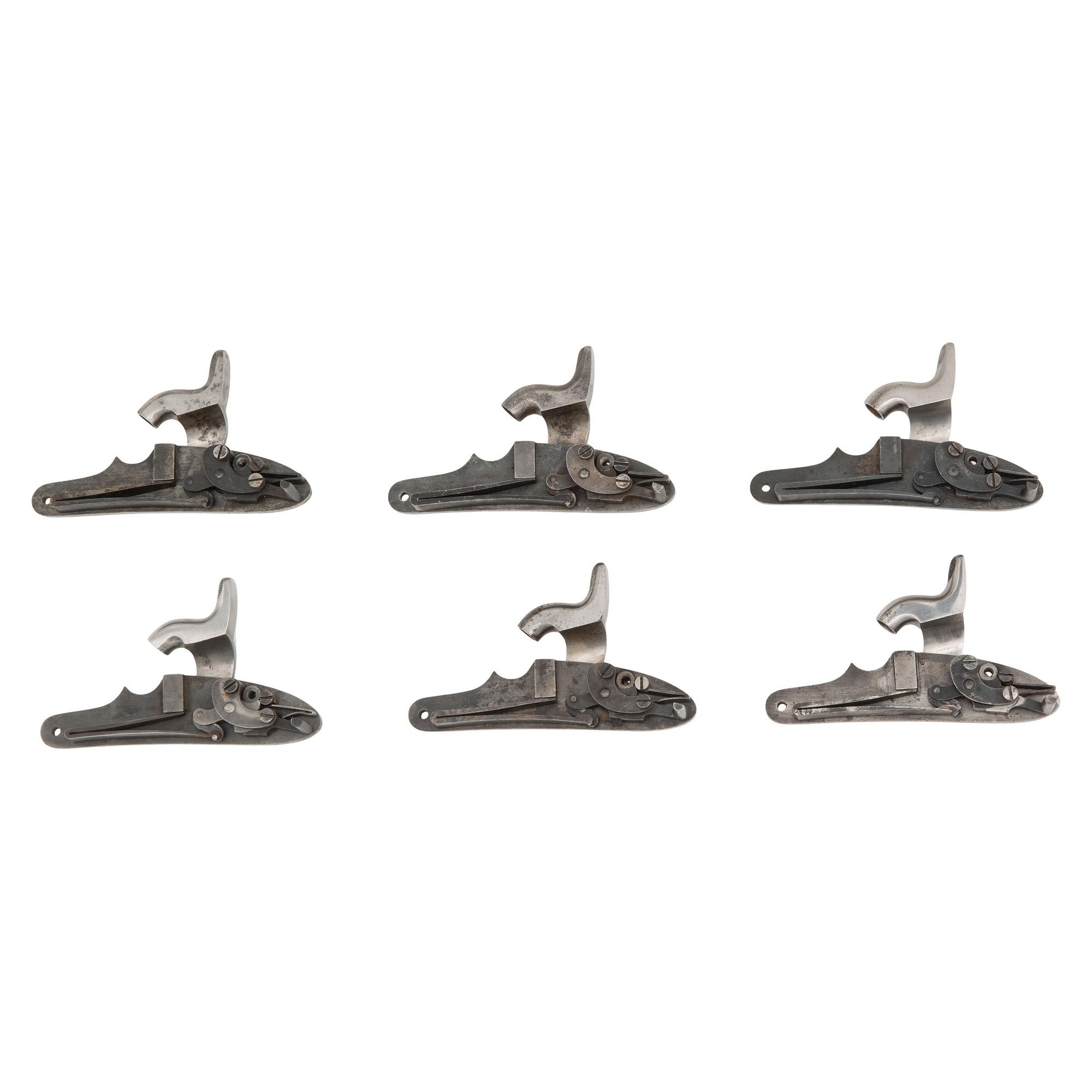 Six US Special Model 1861 Rifle Musket Locks: (1) Colt, (2) LG&Y & (3) Amoskeag,