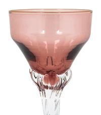 Twelve Colored Glass Stemware Articles