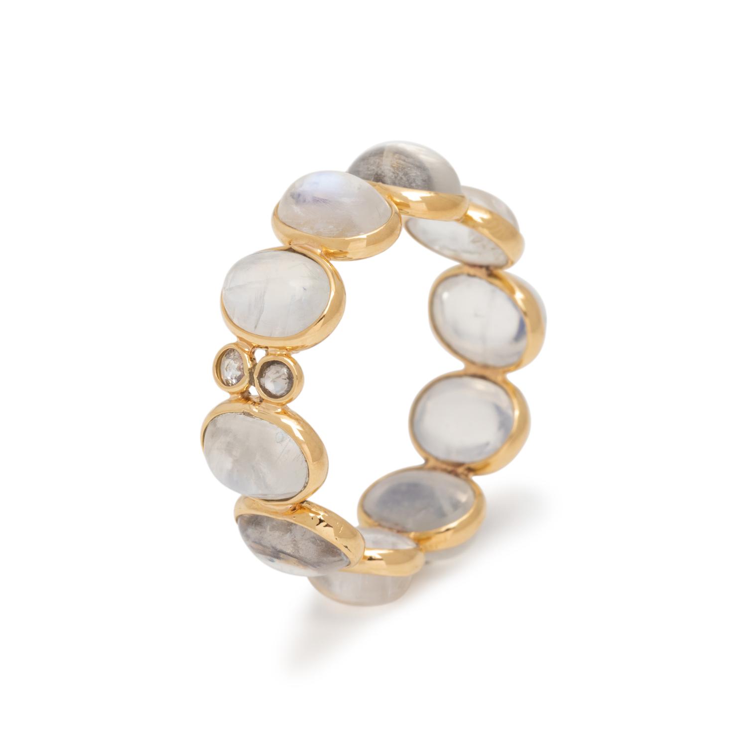 MOONSTONE AND DIAMOND RING