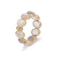 MOONSTONE AND DIAMOND RING